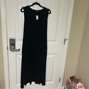 NWT Lane Bryant Black Tie-Front Sleeveless Jersey MIDI Dress Size 18/20